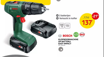 Brico Bosch klopboormachine op batterij easy impact aanbieding