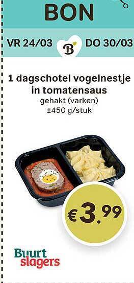 Bon Ap Dagschotel vogelnestje in tomatensaus aanbieding