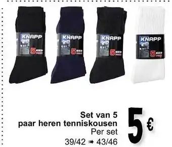 Cora Set van 5 paar heren tenniskousen aanbieding
