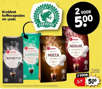 Kruidvat Kruidvat koffiecapsules en -pads 2 voor aanbieding