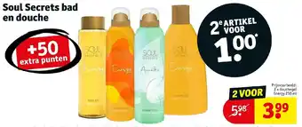 Kruidvat Soul secrets douchegel energy 2 x 250ml aanbieding