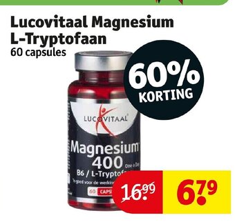 Kruidvat Lucovitaal magnesium l-tryptofaan 60 capsules aanbieding