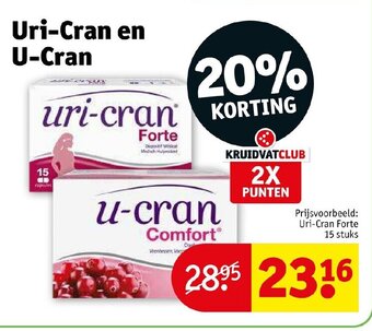 Kruidvat Uri-cran forte 15 stuks aanbieding