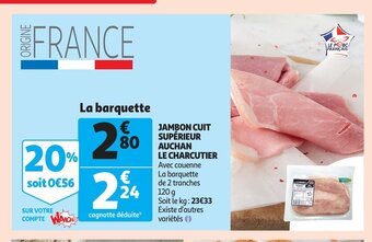 Auchan Le charcutier jambon cuit superieur aanbieding