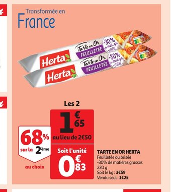 Auchan Herta Tarte en Or aanbieding