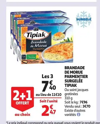 Tipiak brandade de morue parmentier surgelee 310 g