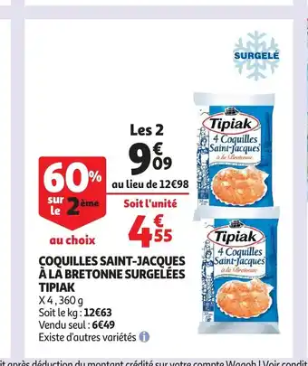 Tipiak coquilles saint-jacques a la bretonne surgelees 360 g