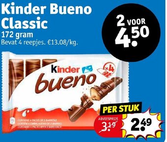 Kruidvat Kinder bueno classic 172 gram per stuk aanbieding