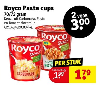 Kruidvat Royco pasta cups 70/72 gram per stuk aanbieding