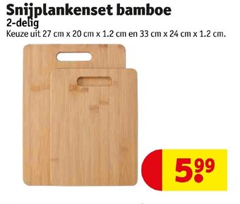 Kruidvat Snijplankenset bamboe 2-delig aanbieding