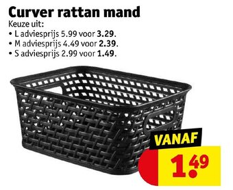Kruidvat Curver rattan mand aanbieding