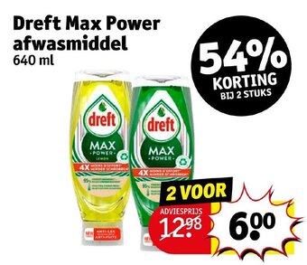 Kruidvat Dreft max power afwasmiddel 640ml aanbieding