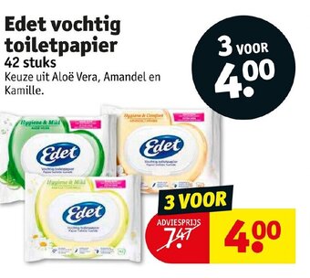 Kruidvat Edet vochtig toiletpapier 42 stuks aanbieding