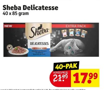 Kruidvat Sheba delicatesse 40 x 85 gram aanbieding
