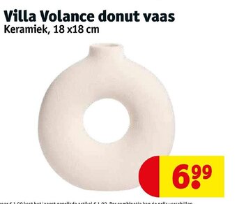 Kruidvat Villa volance donut vaas keramiek, 18 x 18cm aanbieding