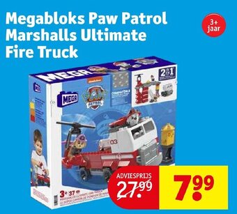 Kruidvat Megabloks paw patrol marshalls ultimate fire truck aanbieding