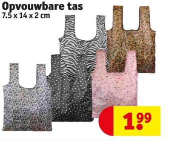 Kruidvat Opvouwbare tas 7.5 x 14 x 2cm aanbieding