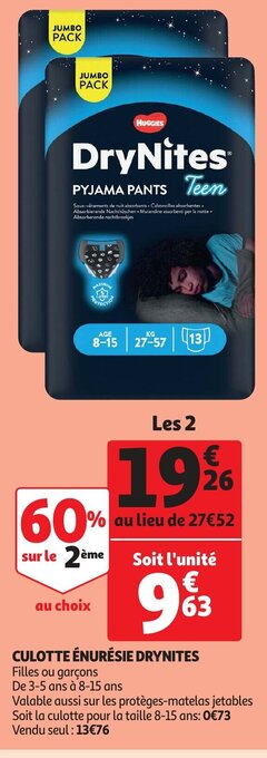 Auchan Culottes enuresie drynites aanbieding
