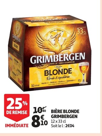 Auchan Biere blonde grimbergen aanbieding