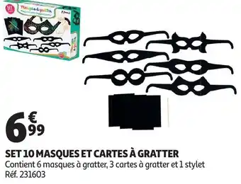 Set 10 masques et cartes a gratter