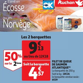 Auchan Filet de queue de saumon atlantique aanbieding