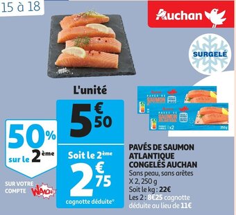 Auchan Paves de saumon atlantique congeles auchan aanbieding