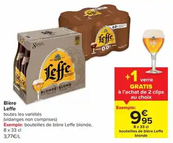 Carrefour Market Leffe biere 8 x 33 cl bouteilles de biere leffe blonde aanbieding