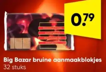 Big Bazar Big bazar bruine aanmaakblokjes 32 stuks aanbieding