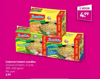 Indomie instant noodles 5-pak, 350-400 gram per pak