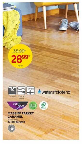 Brico Massief parket caramel aanbieding