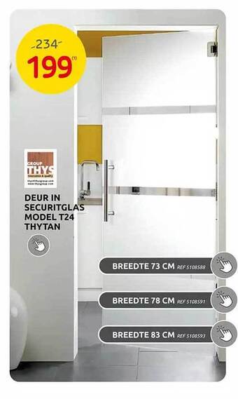 Brico Deur in securitglas model t24 thytan aanbieding