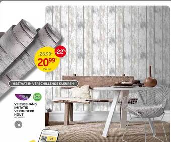 Brico Vliesbehang imitatie verouderd hout aanbieding