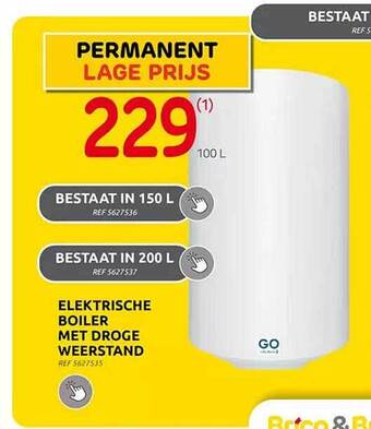 Brico Elektrische boiler met droge weerstand aanbieding