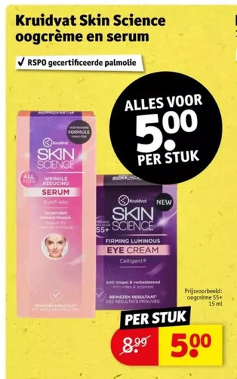 Kruidvat Kruidvat skin science oogcreme en serum aanbieding