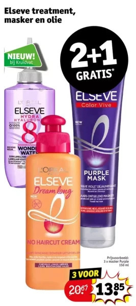 Kruidvat Elseve treatment, masker en olie aanbieding