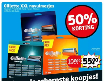 Kruidvat Gillette xxl navulmesjes aanbieding