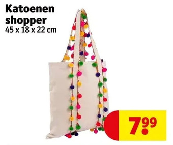 Kruidvat Katoenen shopper 45 x 18 x 22 cm aanbieding