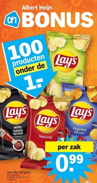 Albert Heijn Lay's flat 200 gram aanbieding