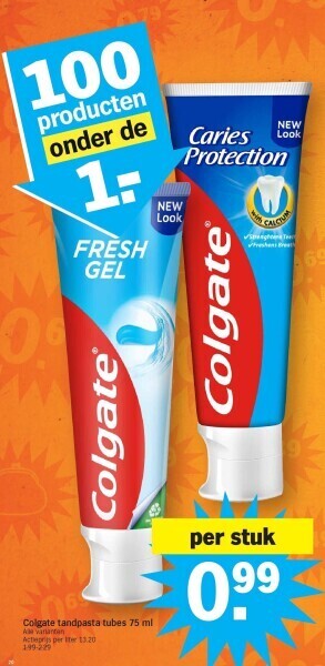 Albert Heijn Colgate tandpasta tubes 75 ml aanbieding