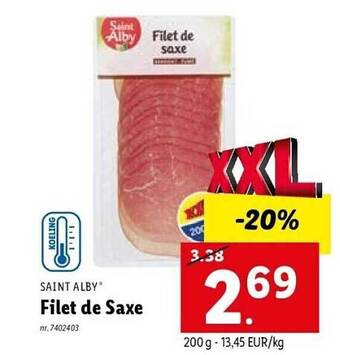 Lidl Saint alby filet de saxe aanbieding