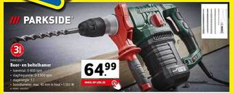 Lidl Parkside boor en beitelhamer aanbieding