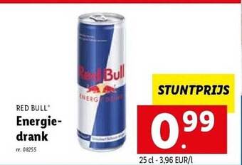 Lidl Red bull energiedrank aanbieding