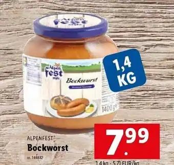 Lidl Alpenfest bockworst aanbieding