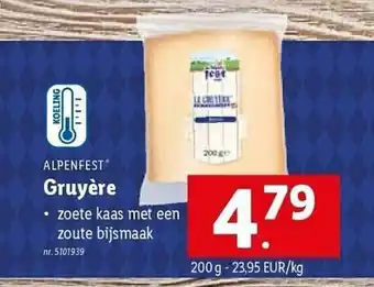 Lidl Alpenfest gruyère aanbieding