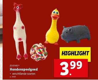Lidl Zoofari hondenspeelgoed aanbieding