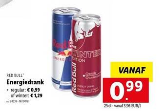 Lidl Red bull energiedrank aanbieding