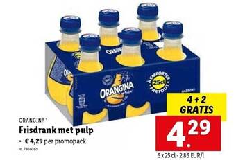 Lidl Orangina frisdrank met pulp aanbieding