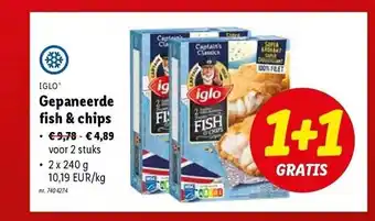 Lidl Iglo gepaneerde fish & chips aanbieding