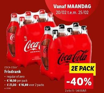 Lidl Cocacola frisdrank aanbieding