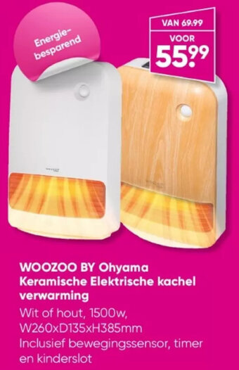 Big Bazar Woozoo By Ohyama Keramische Elektrische Kachel Verwarming aanbieding